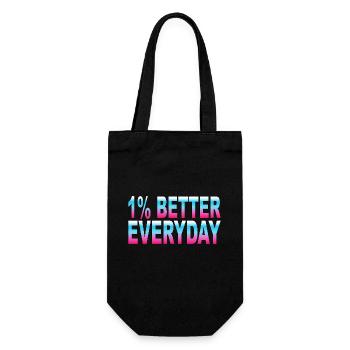 1% better every day - Geschenkbeutel für Flaschen - Schwarz - Vorne