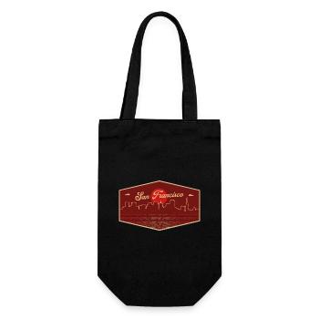 San Francisco cityscape - Gift Bag for Bottles - black - Front