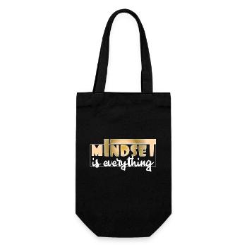 Mindset is everything - Geschenkbeutel für Flaschen - Schwarz - Vorne