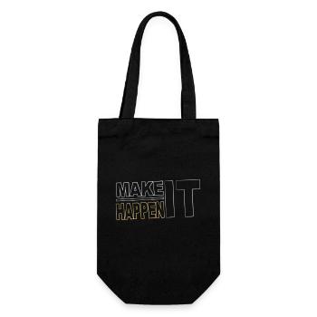 Make it happen - verwirkliche Deine Ziele - Geschenkbeutel für Flaschen - Schwarz - Vorne