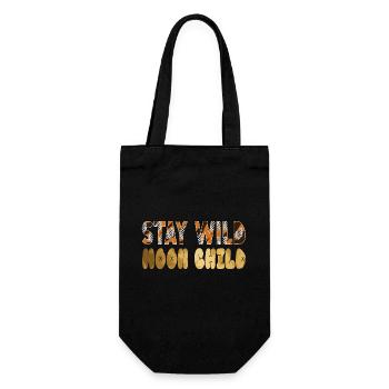 Stay wild Moonchild - Geschenkbeutel für Flaschen - Schwarz - Vorne
