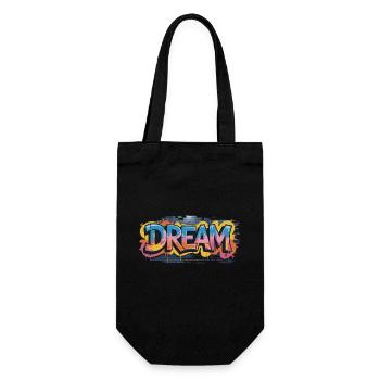 DREAM Graffiti Design voller Farbe und Motivation - Geschenkbeutel für Flaschen - Schwarz - Vorne