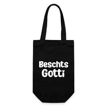 Beschts Gotti beschte Gotti Schweiz Patentante - Geschenkbeutel für Flaschen - Schwarz - Vorne