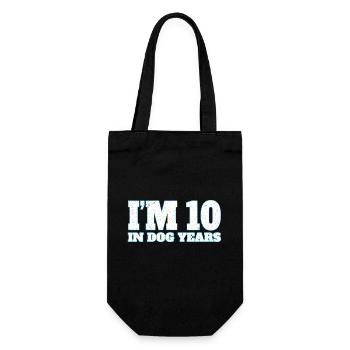 J’ai 10 ans en années de chien - Sac à bouteille - noir - Devant