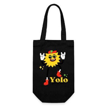 YOLO T-Shirt – Live in the moment! - Gift Bag for Bottles - black - Front