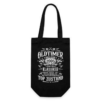 Oldtimer Baujahr 2005 Geburtstag Geschenk - Geschenkbeutel für Flaschen - Schwarz - Vorne