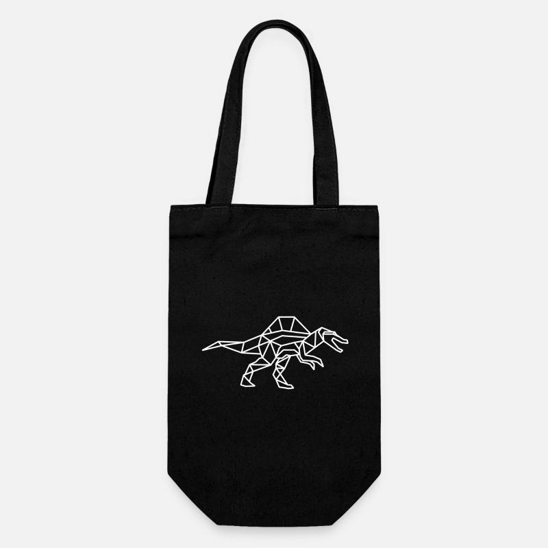 Spinosaurus Lignes géométriques du polygone Spino - Sac à bouteille - noir