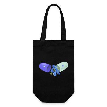 Flower pill - Gift Bag for Bottles - black - Front