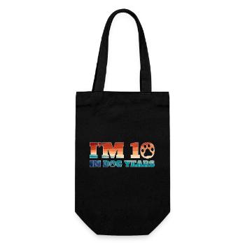 J’ai 10 ans en années de chien - Sac à bouteille - noir - Devant