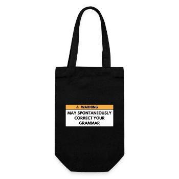 Warning May Correct Your Grammar | English Teacher - Gift Bag for Bottles - black - Front