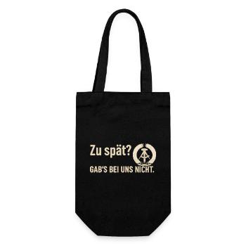 Chemise rétro de la RDA – « Trop tard ? Nous n’avions pas ça. - Sac à bouteille - noir - Devant