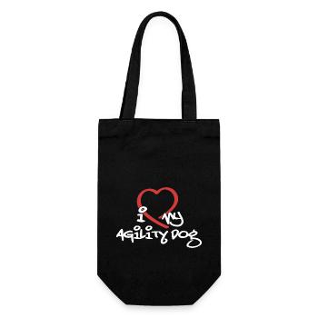 I love my agility dog - Geschenkbeutel für Flaschen - Schwarz - Vorne