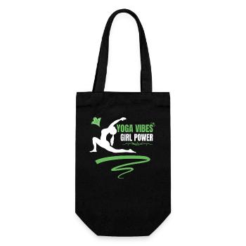 Yoga Vibes - Girl Power - cute women yoga design - Geschenkbeutel für Flaschen - Schwarz - Vorne