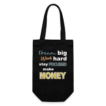 Dream Big work hard stay focused make money - Gift Bag for Bottles - black - Front