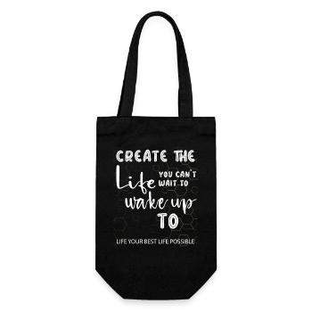 Create the life you cant wait to wake up to - Gift Bag for Bottles - black - Front