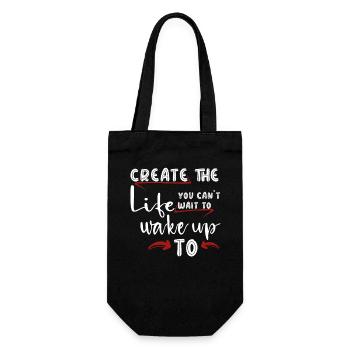 Create the life you cant wait to wake up to - Gift Bag for Bottles - black - Front
