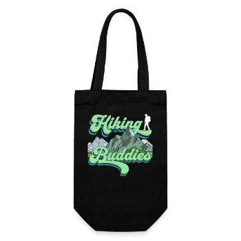 Hiking Buddies Wanderbekleidung Outdoor Camping - Geschenkbeutel für Flaschen - Schwarz - Vorne