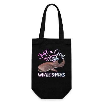 Just a Girl who loves Whale Sharks - Scuba diving - Geschenkbeutel für Flaschen - Schwarz - Vorne