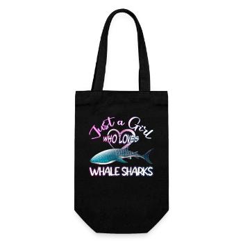 Just a Girl who loves Whale Sharks - Scuba diving - Geschenkbeutel für Flaschen - Schwarz - Vorne