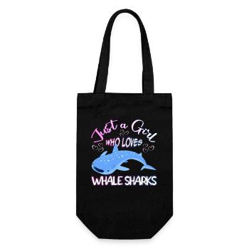 Just a Girl who loves Whale Sharks - Scuba diving - Gift Bag for Bottles - black - Front