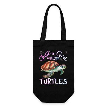 Just a Girl who Loves Turtles - Gift Bag for Bottles - black - Front