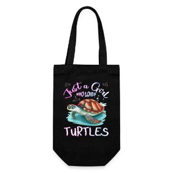 Just a Girl who Loves Turtles - Gift Bag for Bottles - black - Front