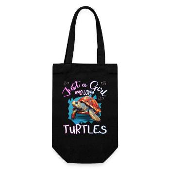 Just a Girl who Loves Turtles - Gift Bag for Bottles - black - Front