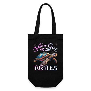Just a Girl who Loves Turtles - Gift Bag for Bottles - black - Front