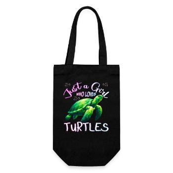 Just a Girl who Loves Turtles - Gift Bag for Bottles - black - Front