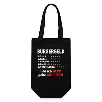Citizen's money and I idiot go to work - Gift Bag for Bottles - black - Front