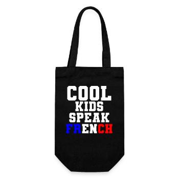 Französische Sprache Coole Kinder sprechen Französisch Geschenk Frankreich - Geschenkbeutel für Flaschen - Schwarz - Vorne