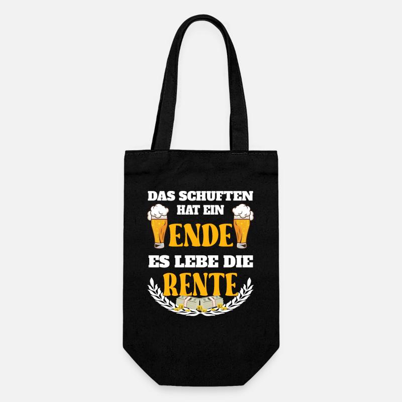 Das Schuften hat eine Ende es lebe Rente - Rentner - Geschenkbeutel für Flaschen - Schwarz