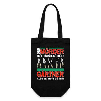 Gärtner Opa Vater Garten Gartenarbeit Hobby - Geschenkbeutel für Flaschen - Schwarz - Vorne