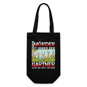 Gärtner Opa Vater Garten Gartenarbeit Hobby - Geschenkbeutel für Flaschen - Schwarz - Vorne