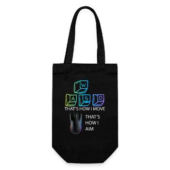 WASD Aim Gaming Zocken Videospiel, PC, Computer - Geschenkbeutel für Flaschen - Schwarz - Vorne