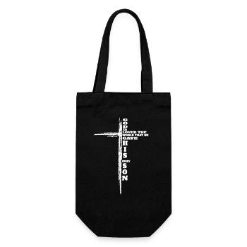 Jean 3 :16 Christian Cross Bible Verse - Sac à bouteille - noir - Devant