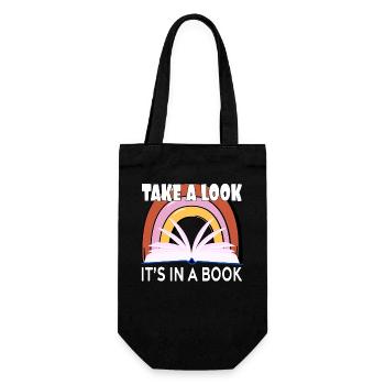 Take a Look It's In A Book Vintage Bookworm - Gift Bag for Bottles - black - Front