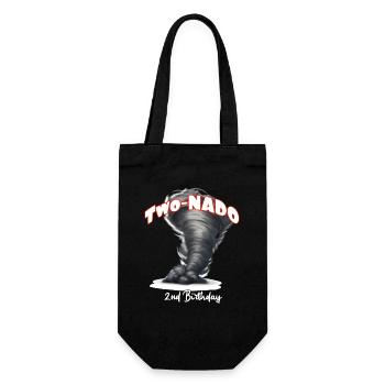 Two-nado Warning 2nd Birthday Tornado Themed Birth - Gift Bag for Bottles - black - Front