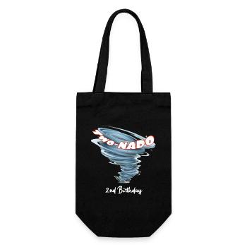 Two-nado Warning 2nd Birthday Tornado Themed Birth - Gift Bag for Bottles - black - Front