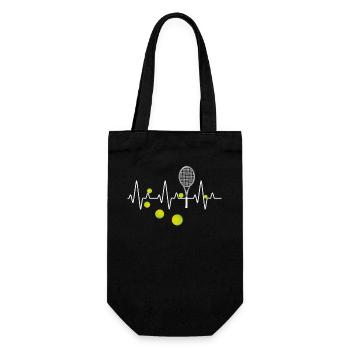 Herzschlag Tennis für Tennisspieler - Geschenkbeutel für Flaschen - Schwarz - Vorne
