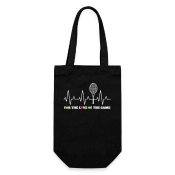Herzschlag Tennis für Tennisspieler - Geschenkbeutel für Flaschen - Schwarz - Vorne