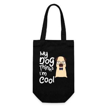 My dog thinks I'm cool - Gift Bag for Bottles - black - Front