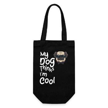 My dog thinks I'm cool - Gift Bag for Bottles - black - Front