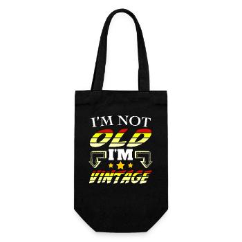 I’m not old, I’m vintage - Geschenkbeutel für Flaschen - Schwarz - Vorne