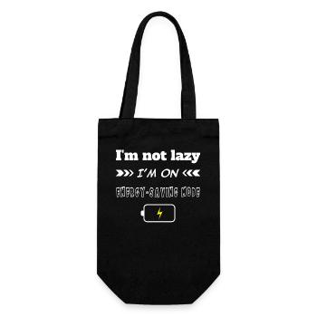 I'm not lazy I'm on energy saving mode - Gift Bag for Bottles - black - Front