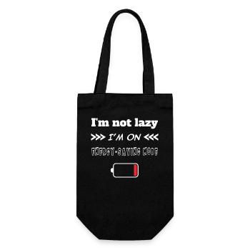I'm not lazy I'm on energy saving mode - Gift Bag for Bottles - black - Front