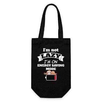 I'm not lazy I'm on energy saving mode - Gift Bag for Bottles - black - Front