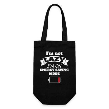 I'm not lazy I'm on energy saving mode - Gift Bag for Bottles - black - Front