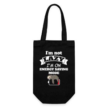 I'm not lazy I'm on energy saving mode - Gift Bag for Bottles - black - Front