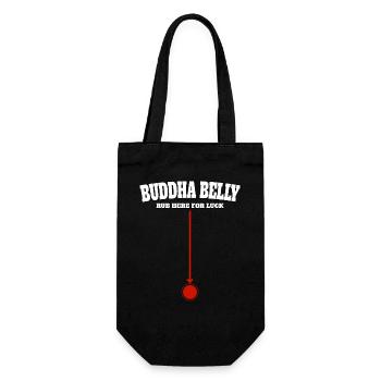 Buddha Belly rub here for luck - Gift Bag for Bottles - black - Front